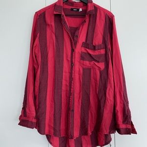 Flannel Button Shirt Red